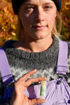 Farm Girl showing off her favorite lip balm for soft lips