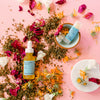 Fresh Pickins Farm Rose Face oil and Rose Lip Balm photoshoot