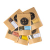 Muliple herbal Tea blend bags farm gron white background