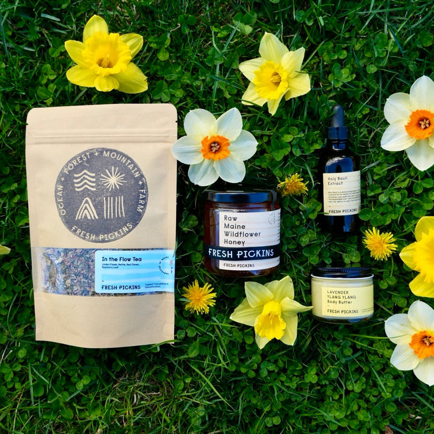 spring reset kit herbal tea honey tincture body butter